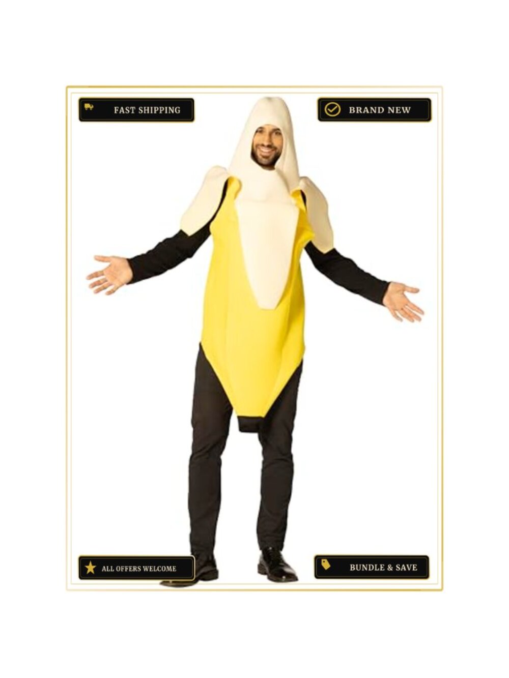 Peeled Banana Halloween Costume Unisex Adult One Size Foam Tunic